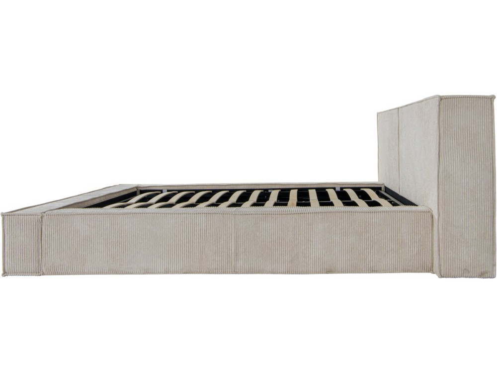 Bett aus Cord mit Bettkasten „Courchevel“ - 180 x 200 cm - Beige