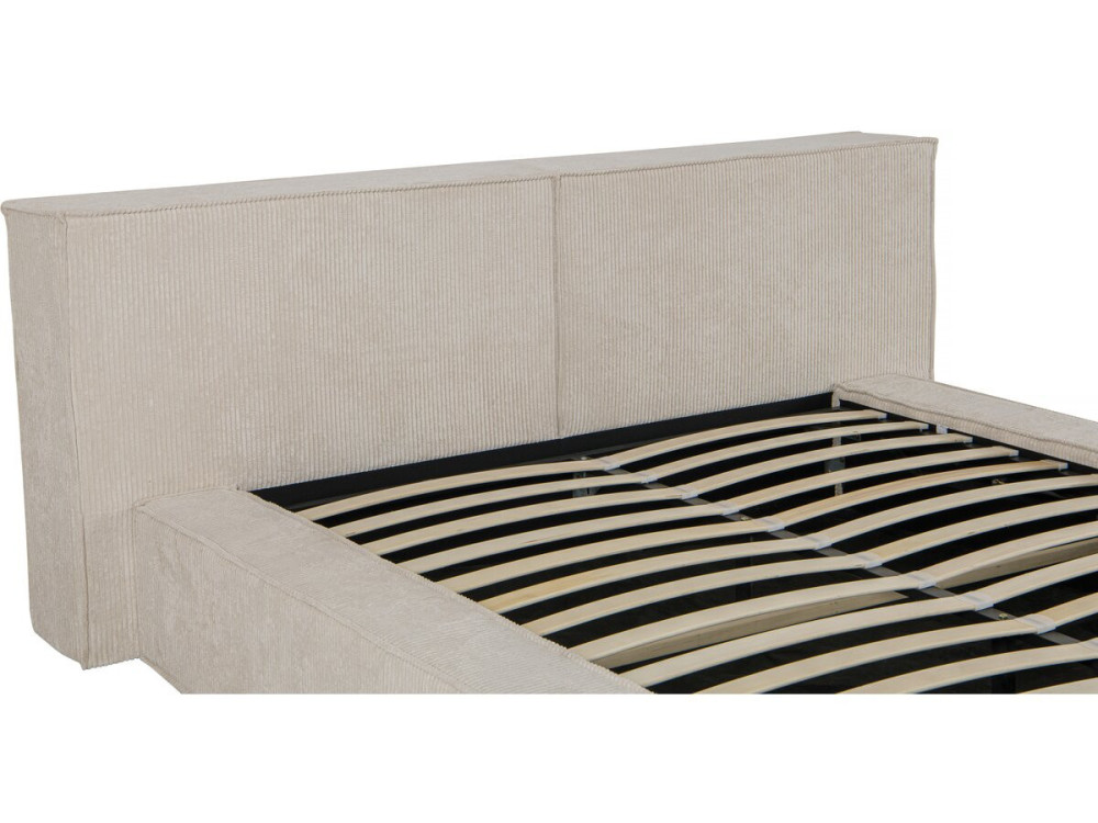 Bett aus Cord mit Bettkasten „Courchevel“ - 180 x 200 cm - Beige