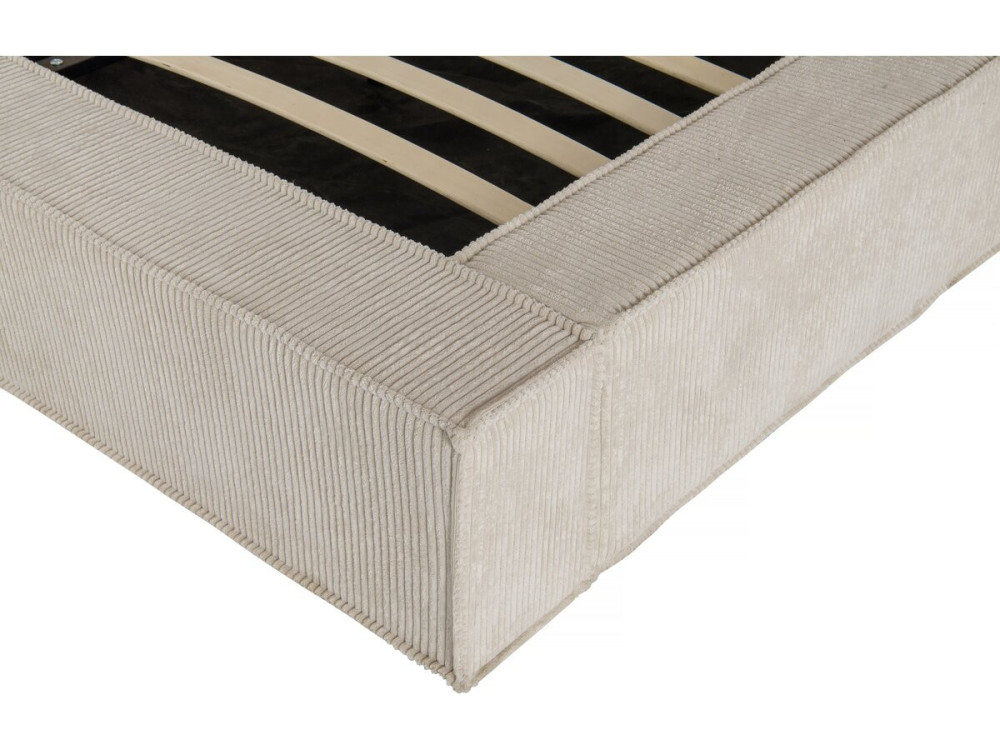 Bett aus Cord mit Bettkasten „Courchevel“ - 180 x 200 cm - Beige