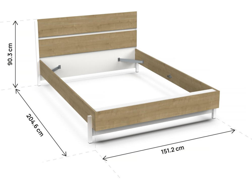 Ausziehbett "Craft" - Holz - 140 x 200 cm - Braun