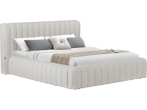 Stoff-Doppelbett "Tignes"  mit Stauraum - 140 x 190 cm - Beige