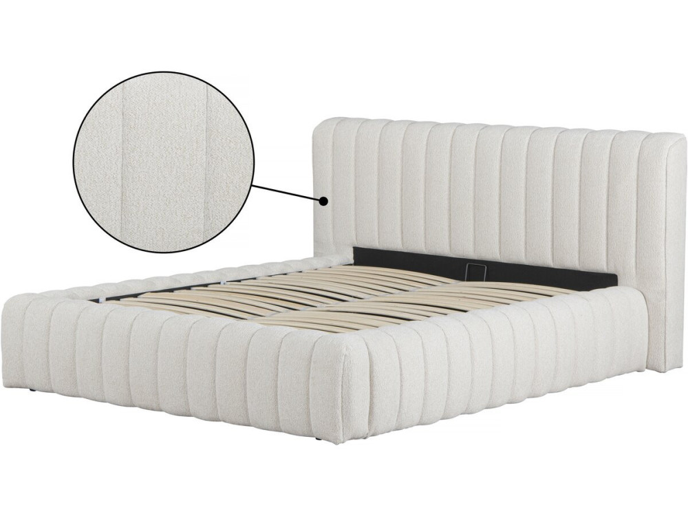 Stoff-Doppelbett "Tignes"  mit Stauraum - 140 x 190 cm - Beige