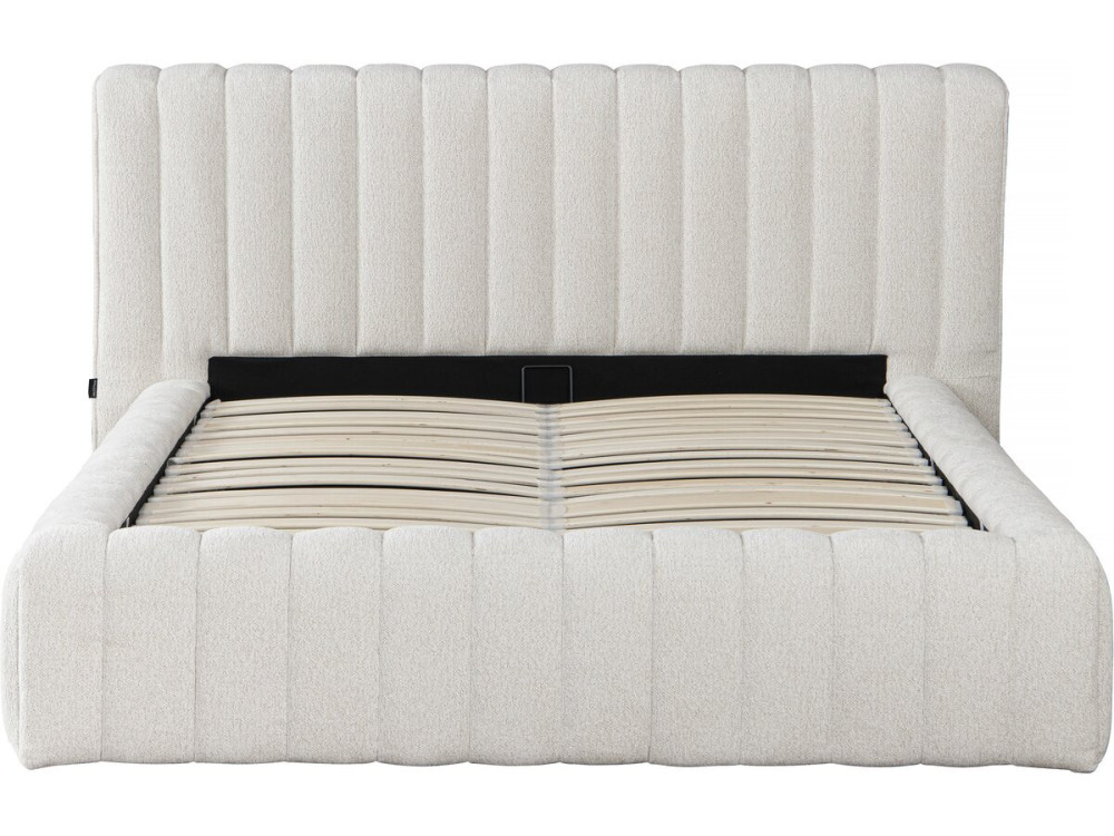 Stoff-Doppelbett "Tignes"  mit Stauraum - 140 x 190 cm - Beige