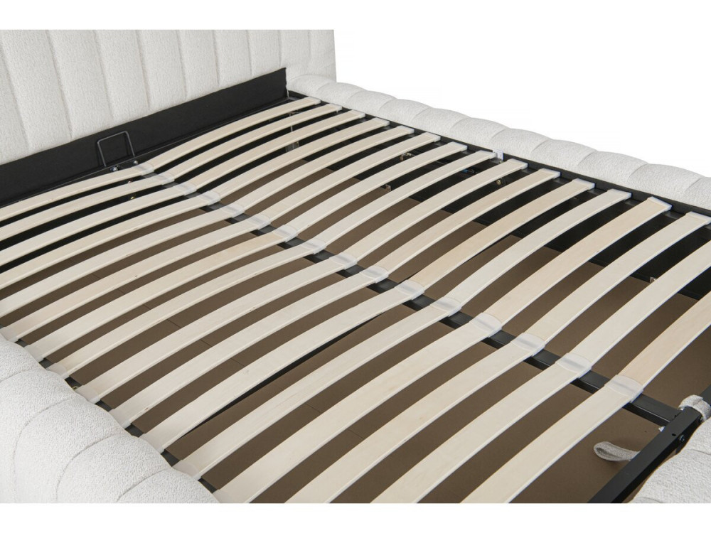 Stoff-Doppelbett "Tignes"  mit Stauraum - 140 x 190 cm - Beige
