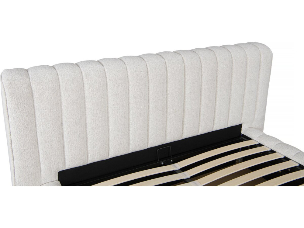 Stoff-Doppelbett "Tignes"  mit Stauraum - 140 x 190 cm - Beige