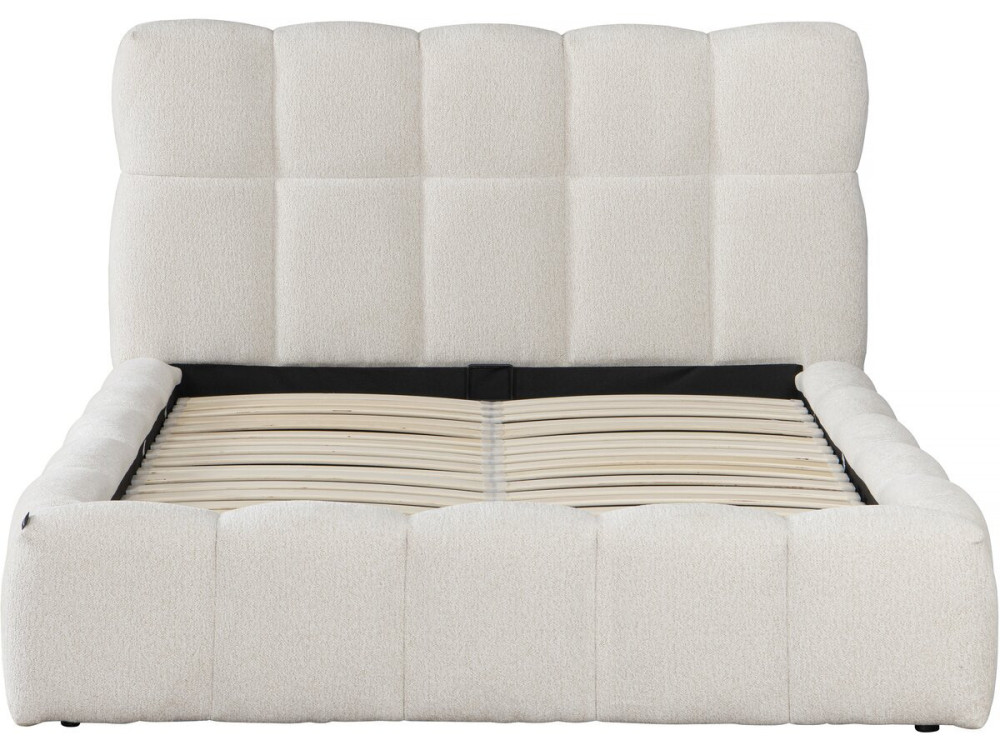 Stoff-Doppelbett "Davos" mit Stauraum - 140 x 190 cm - Beige