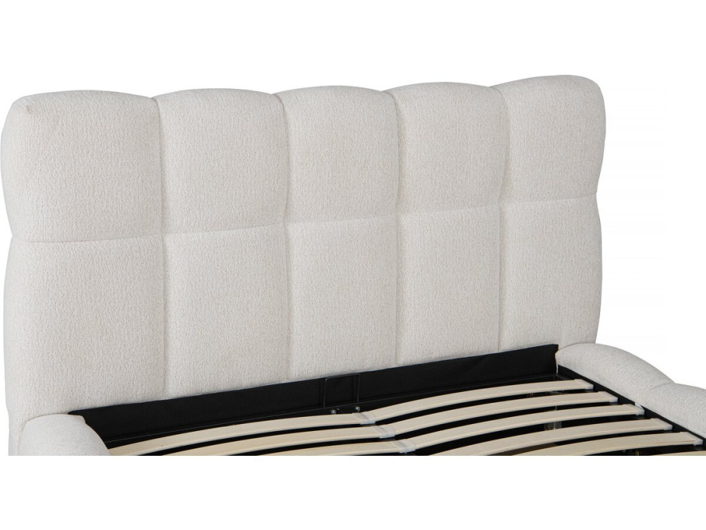 Stoff-Doppelbett "Davos" mit Stauraum - 140 x 190 cm - Beige