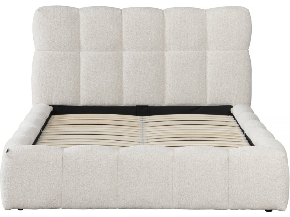 Stoff-Doppelbett "Davos" mit Stauraum - 160 x 200 cm - Beige