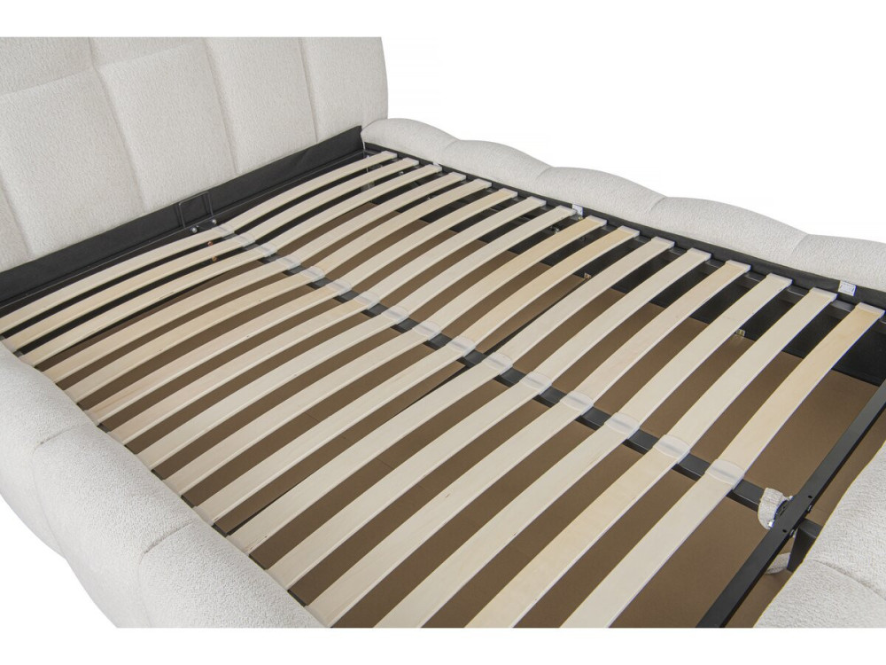 Stoff-Doppelbett "Davos" mit Stauraum - 160 x 200 cm - Beige