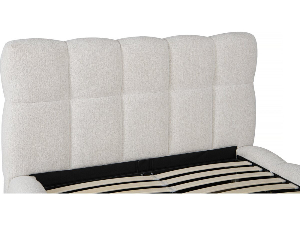 Stoff-Doppelbett "Davos" mit Stauraum - 160 x 200 cm - Beige