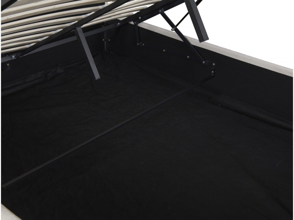Doppelbett mit Stauraum in Samtbezug „Chamonix“ – 160 x 200 cm – Beige