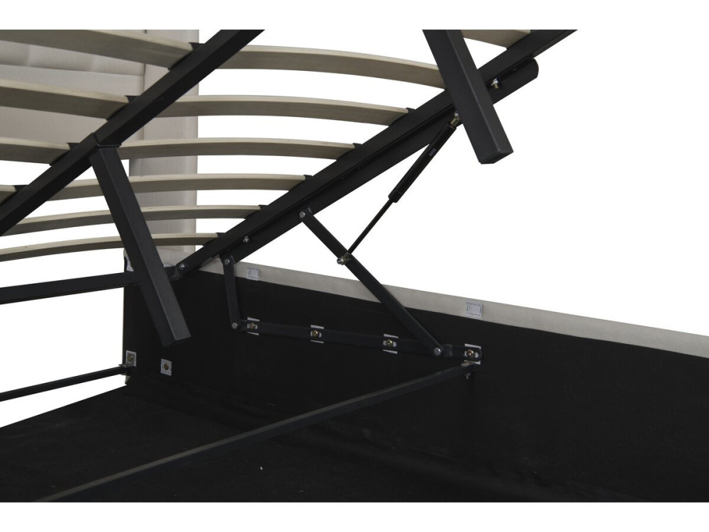 Doppelbett aus Leinen mit Bettkasten "St. Moritz". - 140 x 190 cm - Beige