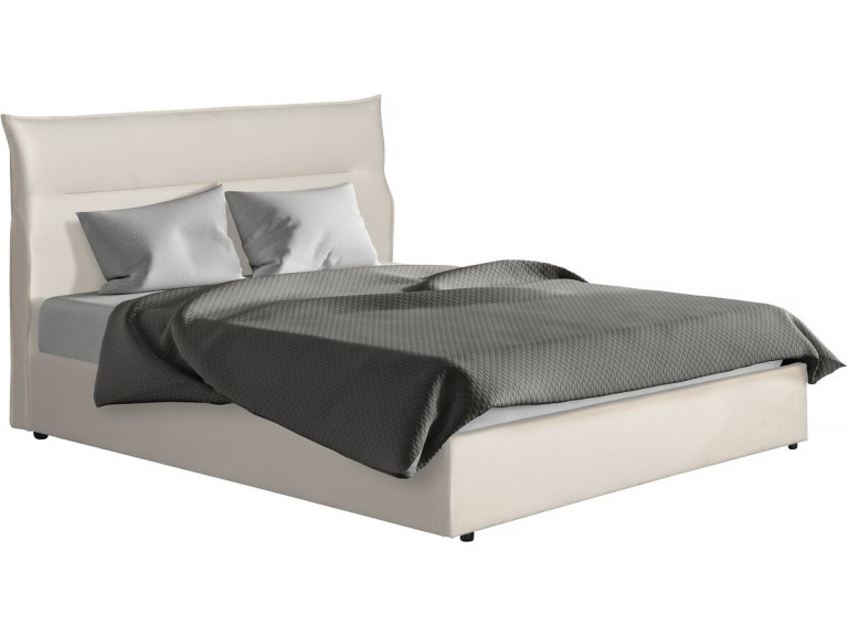Bett mit Bettkasten aus Samt "Isola" - 160 x 200 cm - Beige