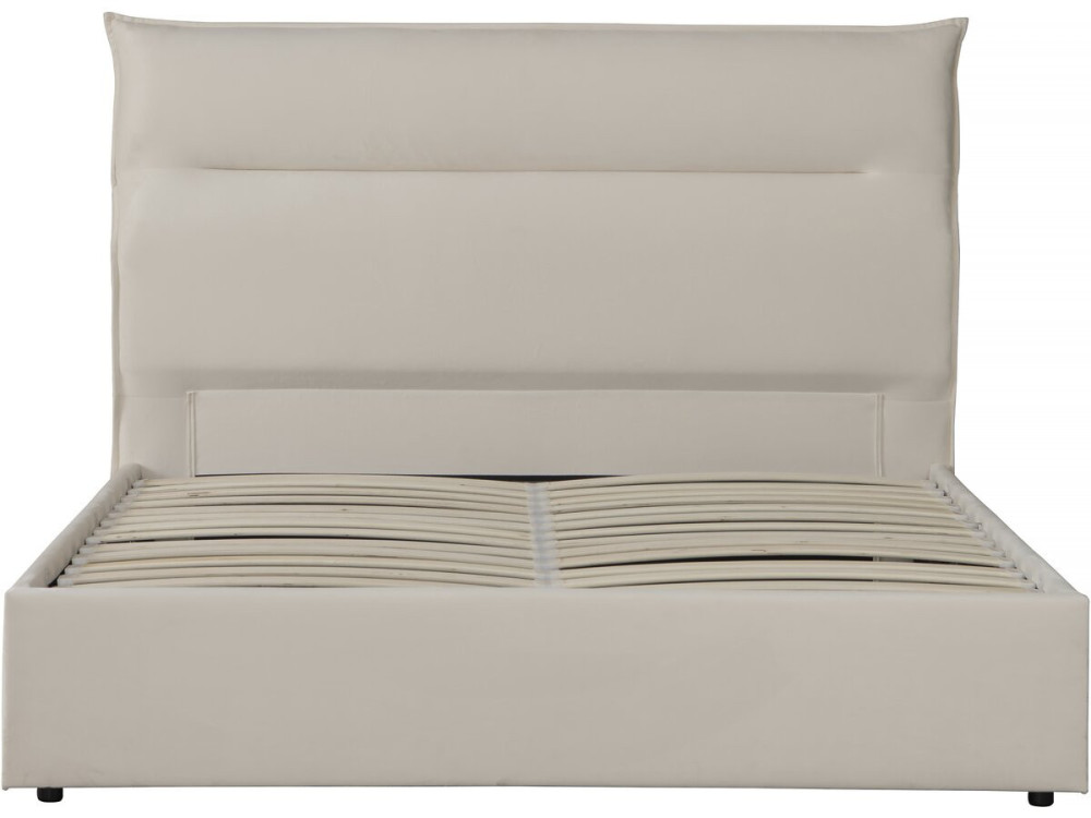 Bett mit Bettkasten aus Samt "Isola" - 160 x 200 cm - Beige