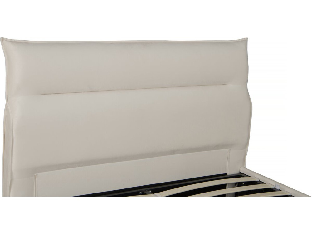 Bett mit Bettkasten aus Samt "Isola" - 160 x 200 cm - Beige