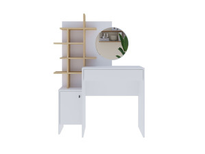 Schminktisch aus Holz "Mup" 105 x 35 x 151 cm - Weiß