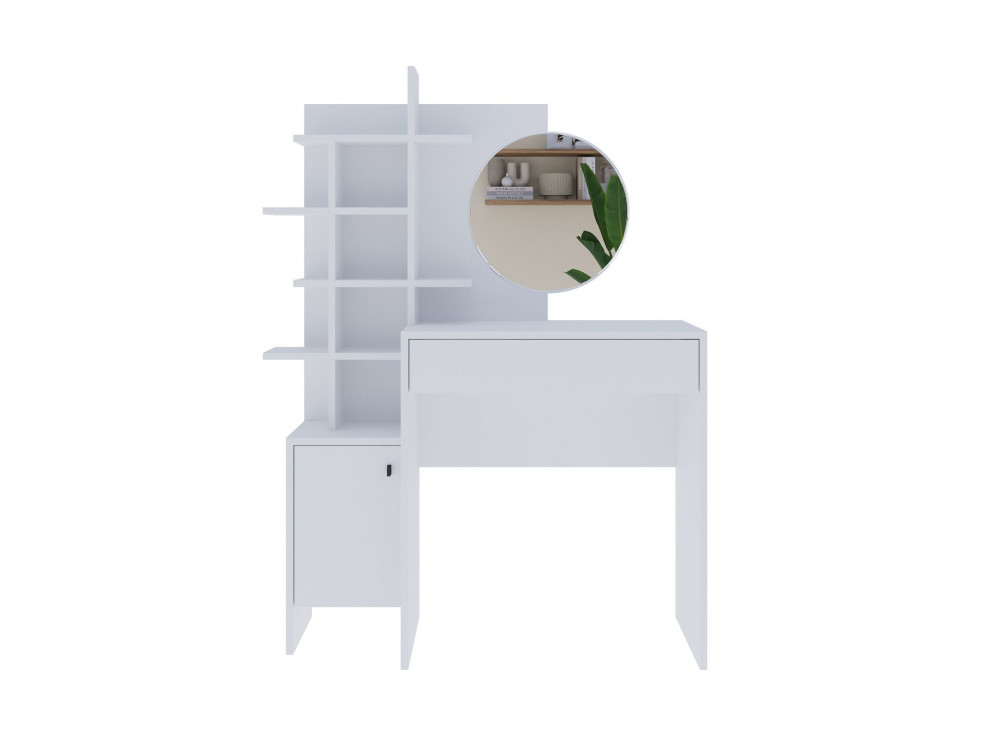Schminktisch aus Holz "Mup" 105 x 35 x 151 cm - Weiß
