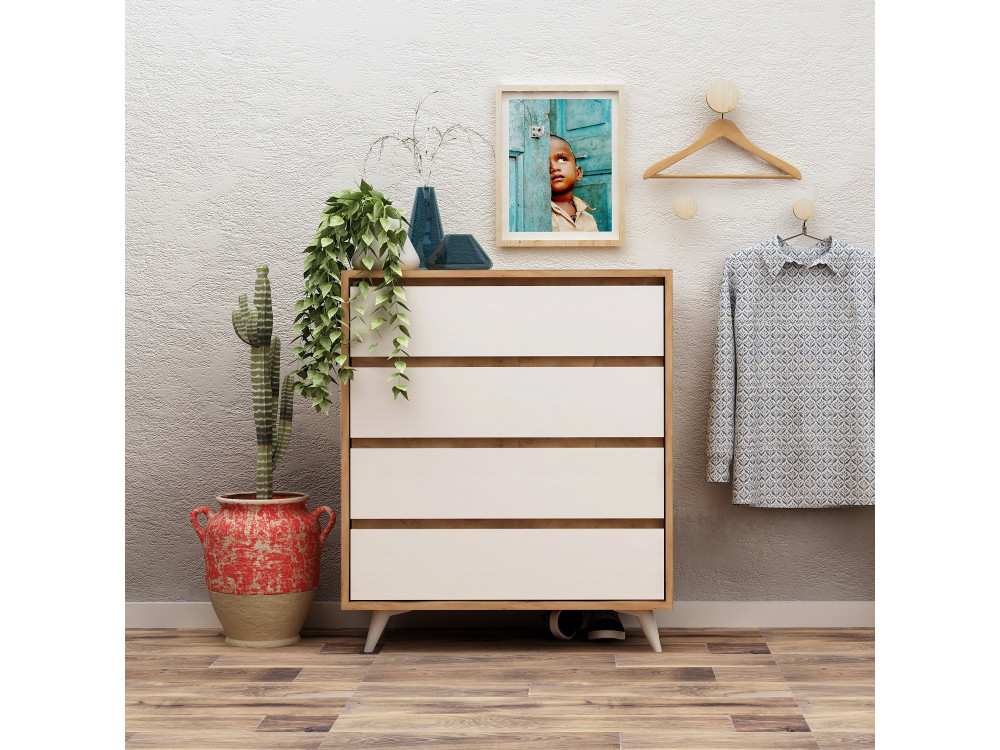 Holzkommode "Suvera" - 70 x 40 x 86 cm - Beige