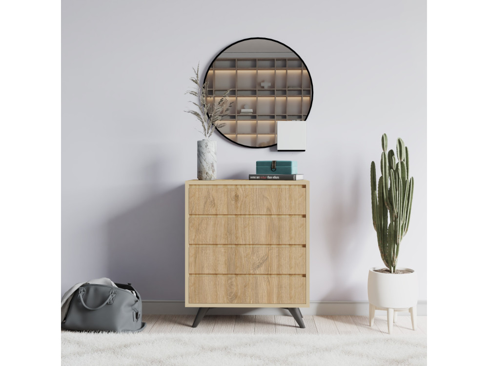 Holzkommode "Suvera" - 70 x 40 x 86 cm - Hellbraun