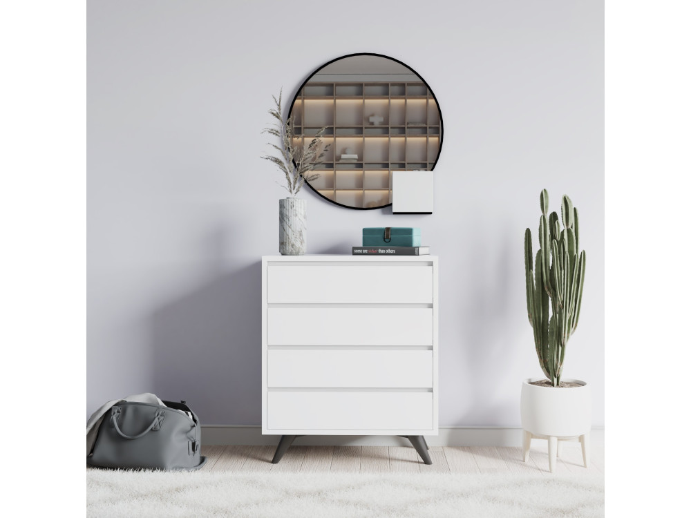 Holzkommode "Suvera" - 70 x 40 x 86 cm - Weiß