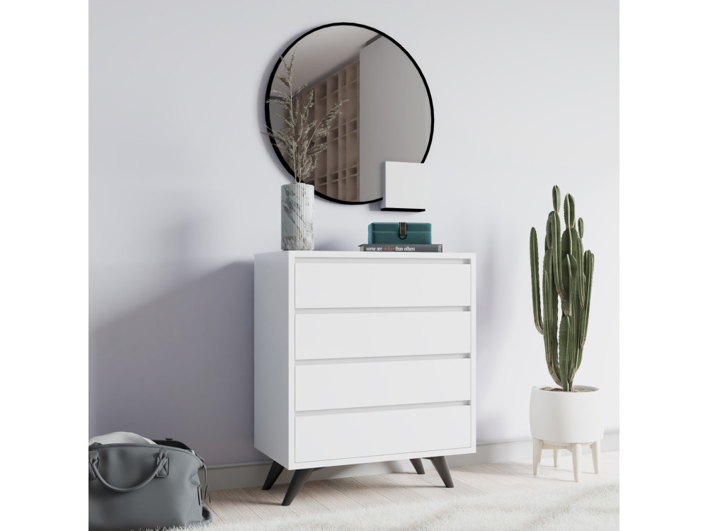 Holzkommode "Suvera" - 70 x 40 x 86 cm - Weiß