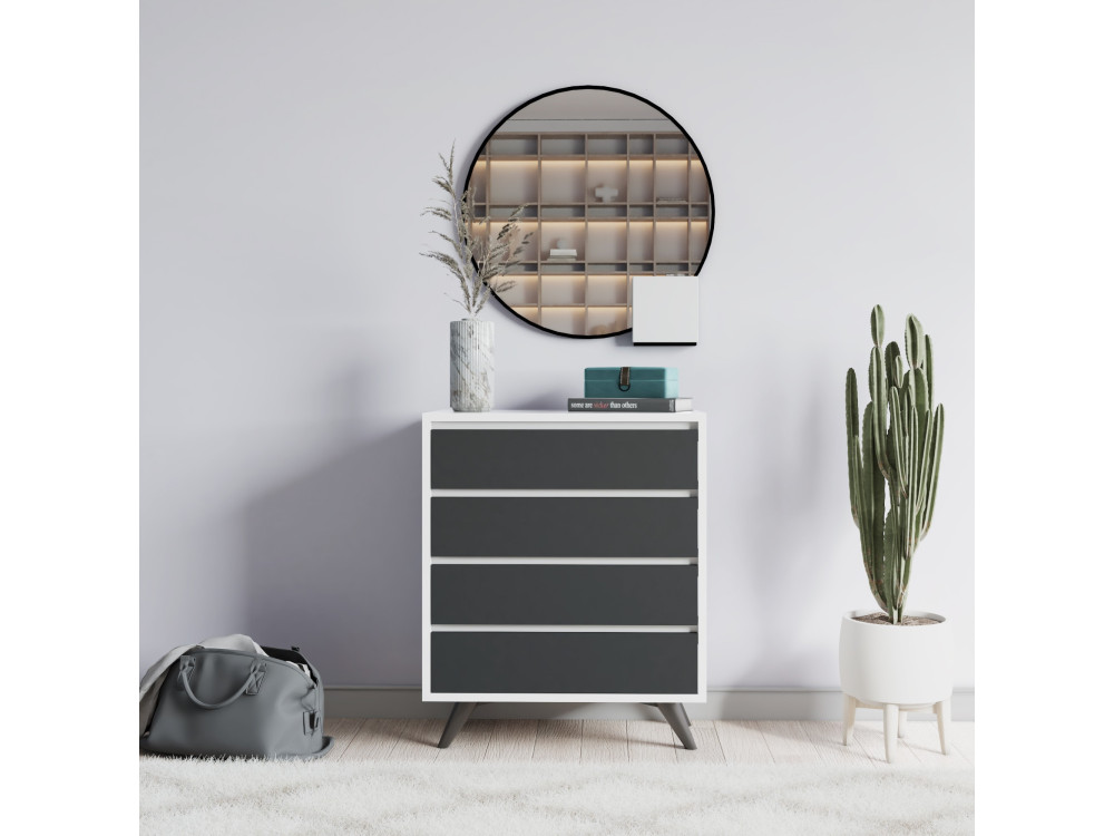 Holzkommode "Suvera" - 70 x 40 x 86 cm - Weiß