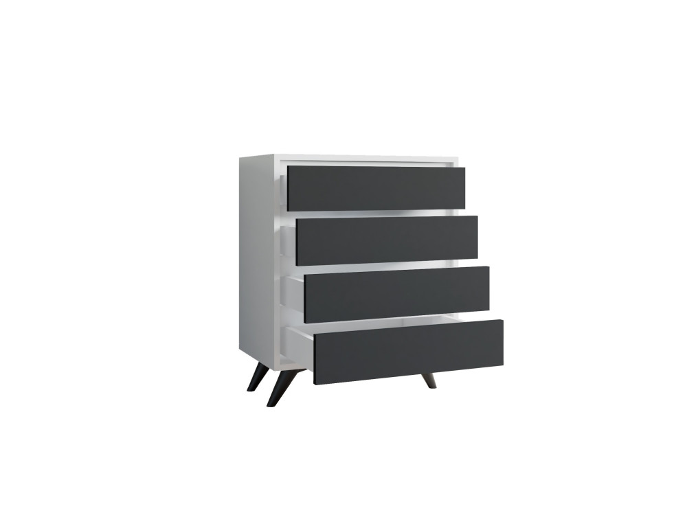 Holzkommode "Suvera" - 70 x 40 x 86 cm - Weiß