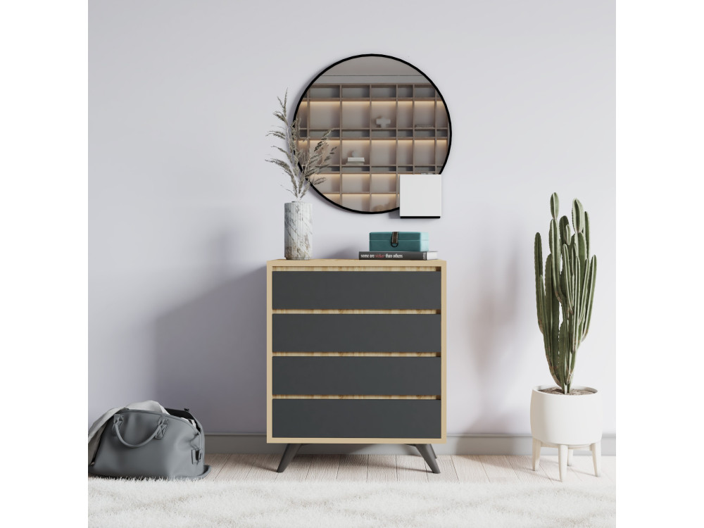 Holzkommode "Suvera" - 70 x 40 x 86 cm - Braun