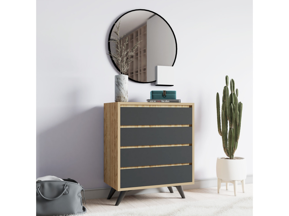 Holzkommode "Suvera" - 70 x 40 x 86 cm - Braun