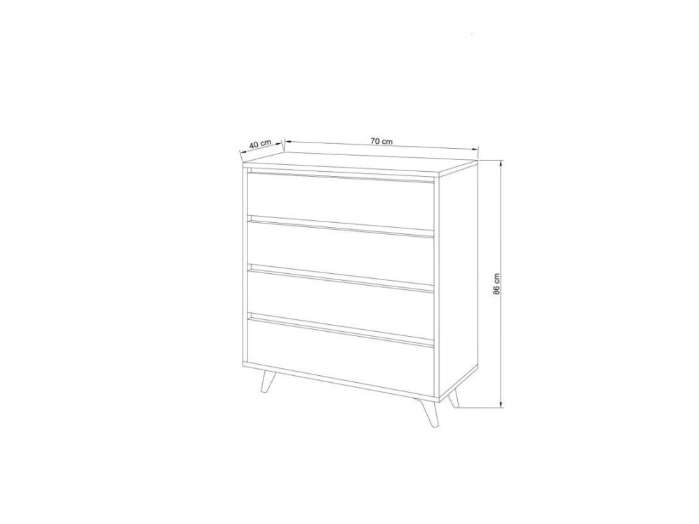 Holzkommode "Suvera" - 70 x 40 x 86 cm - Travertin