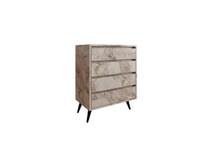 Holzkommode "Suvera" - 70 x 40 x 86 cm - Beige marmoriert