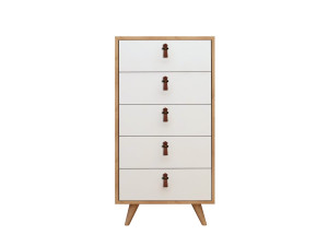 Holzkommode "Frenzu" - 50 x 40 x 103 cm - Weiß