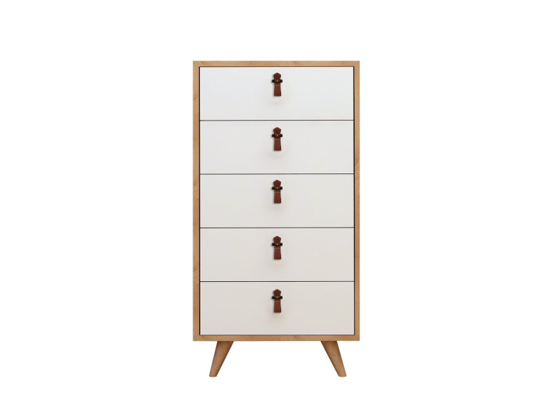 Holzkommode "Frenzu" - 50 x 40 x 103 cm - Weiß
