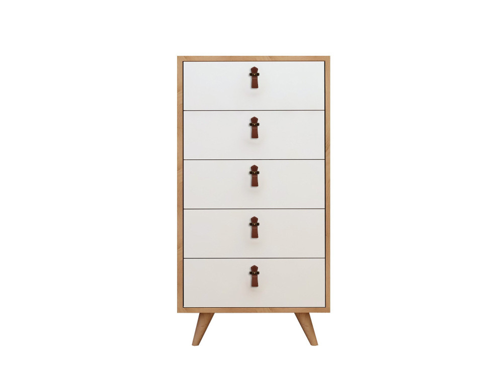 Holzkommode "Frenzu" - 50 x 40 x 103 cm - Weiß