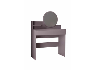 Schminktisch mit Spiegel aus Holz "Harmony Mini Round" - 90 x 40 x 133 cm - Violett