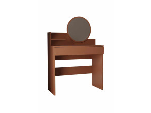 Schminktisch mit Spiegel aus Holz "Harmony Mini Round" - 90 x 40 x 133 cm - Terracotta