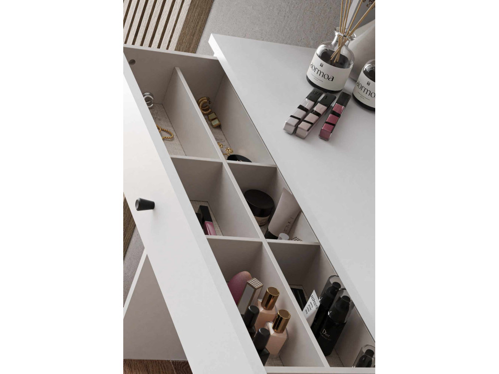Schminktisch mit Spiegel aus Holz "Harmony Mini Amorphous" - 90 x 40 x 133 cm - Weiß