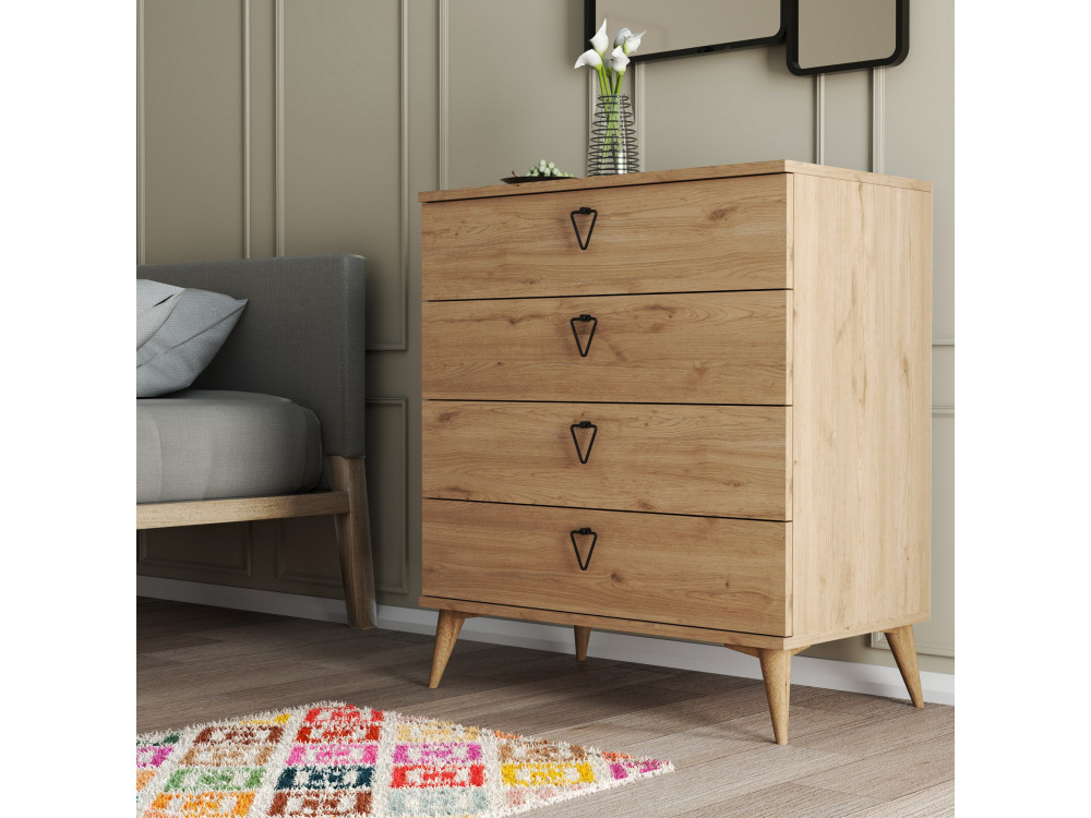 Holzkommode "Versa-Ce" - 80 x 45 x 90 cm - Braun