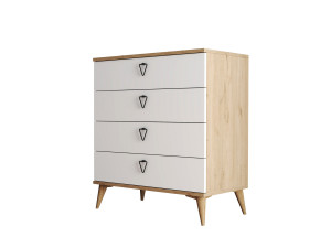 Holzkommode "Versa-Ce" - 80 x 45 x 90 cm - Weiß