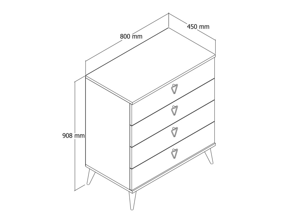 Holzkommode "Versa-Ce" - 80 x 45 x 90 cm - Weiß
