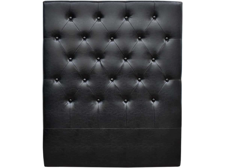 Gepolstertes Kopfteil "Deco"  - 99 cm - Schwarz - Aus PVC
