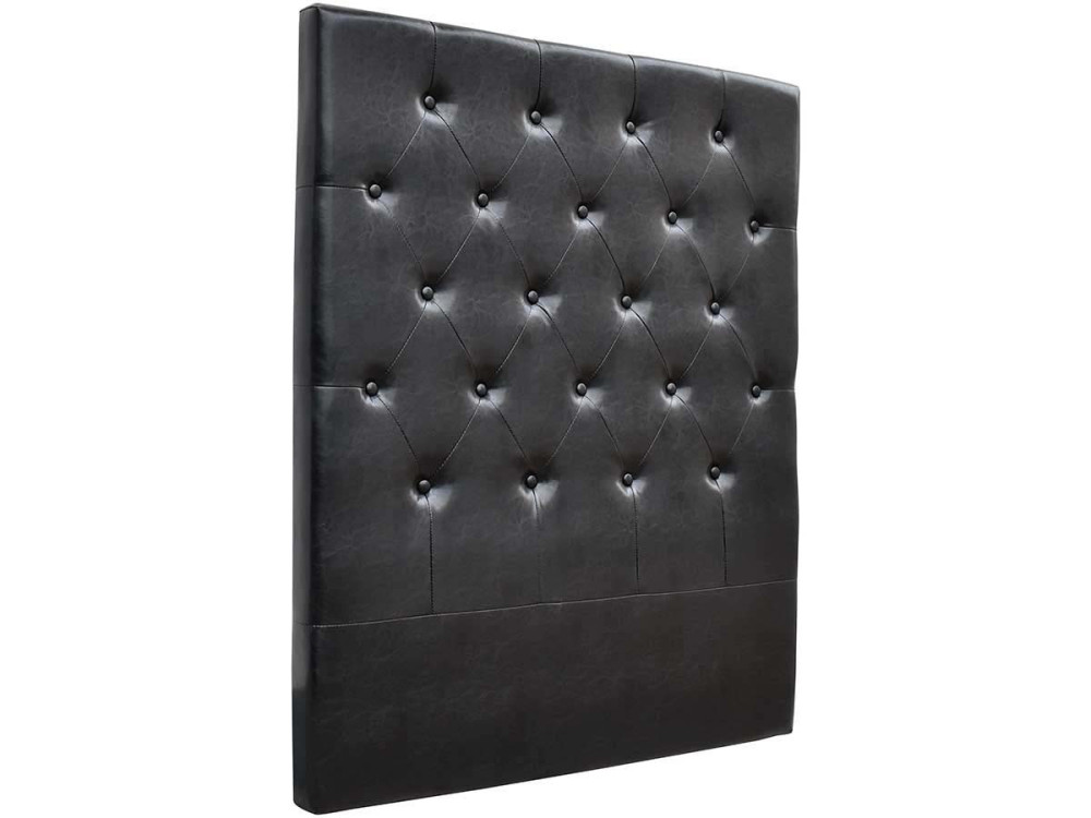 Gepolstertes Kopfteil "Deco"  - 99 cm - Schwarz - Aus PVC