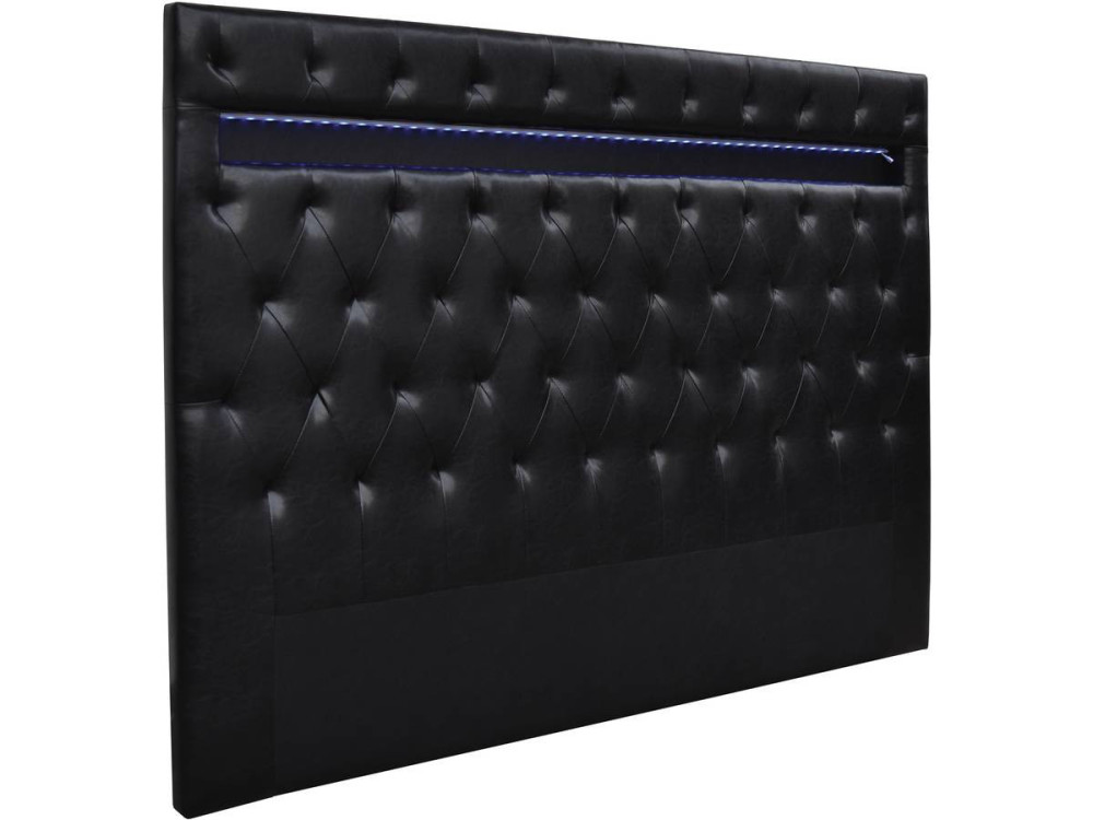 Bettkopfteil mit LED "Déco" - 149 cm - Schwarz