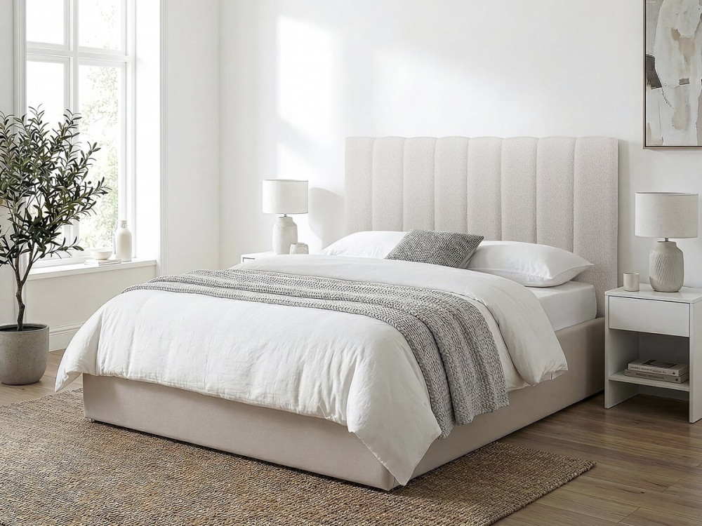 Kopfteil aus strukturiertem Stoff "Val Thorens" - Beige - 140 cm