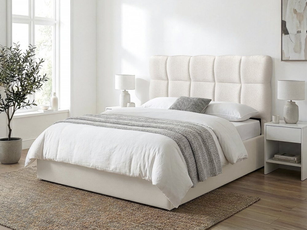 Kopfteil aus dickem Stoff im Bubble-Stil "Alpe d'Huez" - 160 cm - Beige