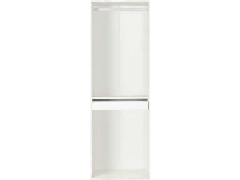 Kleiderschrank mit Garderobe und Hosenhalter "Opera" - 60 x 45 x 180 cm - Weiß