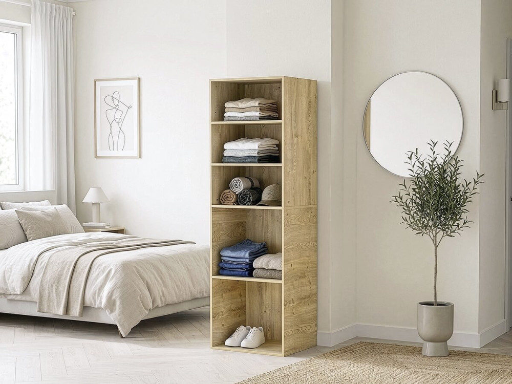 Schrank mit 5 Regalen "Opera" - 60 x 45 x 180 cm - Beige