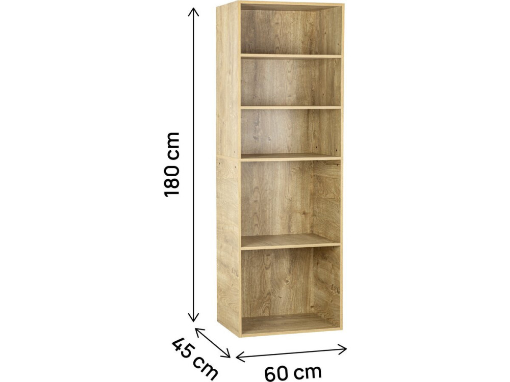 Schrank mit 5 Regalen "Opera" - 60 x 45 x 180 cm - Beige