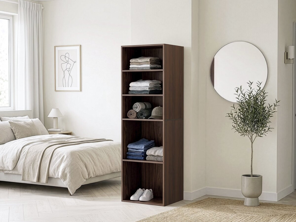 Schrank mit 5 Regalen "Opera" - 60 x 45 x 180 cm - Braun