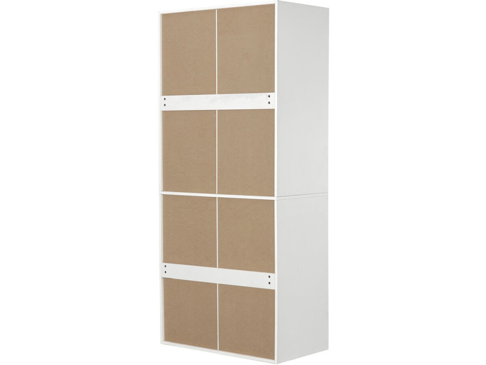 Kleiderschrank mit 4 Schubladen und 1 Garderobe "Opera" - 80 x 45 x 180 cm - Weiß